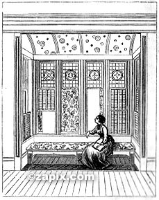 Vignette, Showing Bay-Window And Blinds.